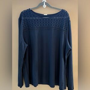 Dark Blue 3X Women’s Long-Sleeve Top, Casual, NWT